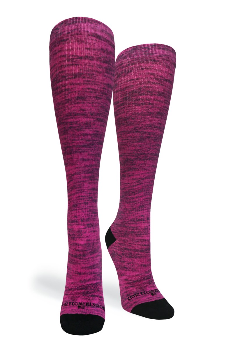 Crazy 360 Magenta Heather OTC Compression Socks (Standard & Extra Wide)