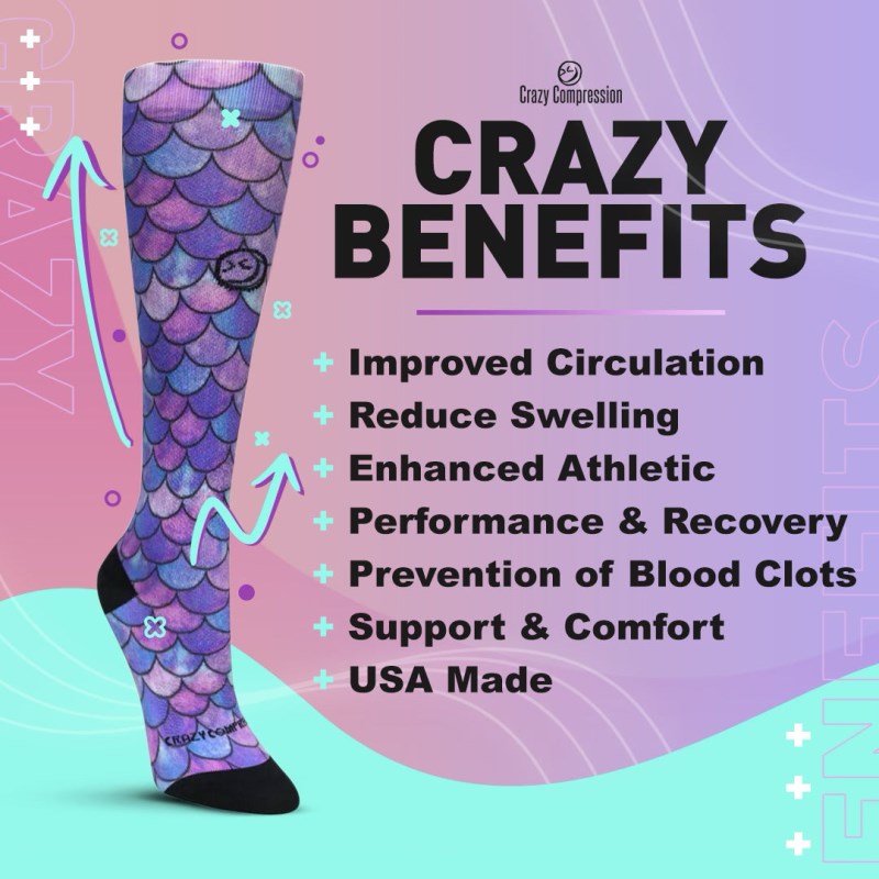 Crazy 360 Footprints Unrevealed OTC Compression Socks (Standard & Extra Wide)