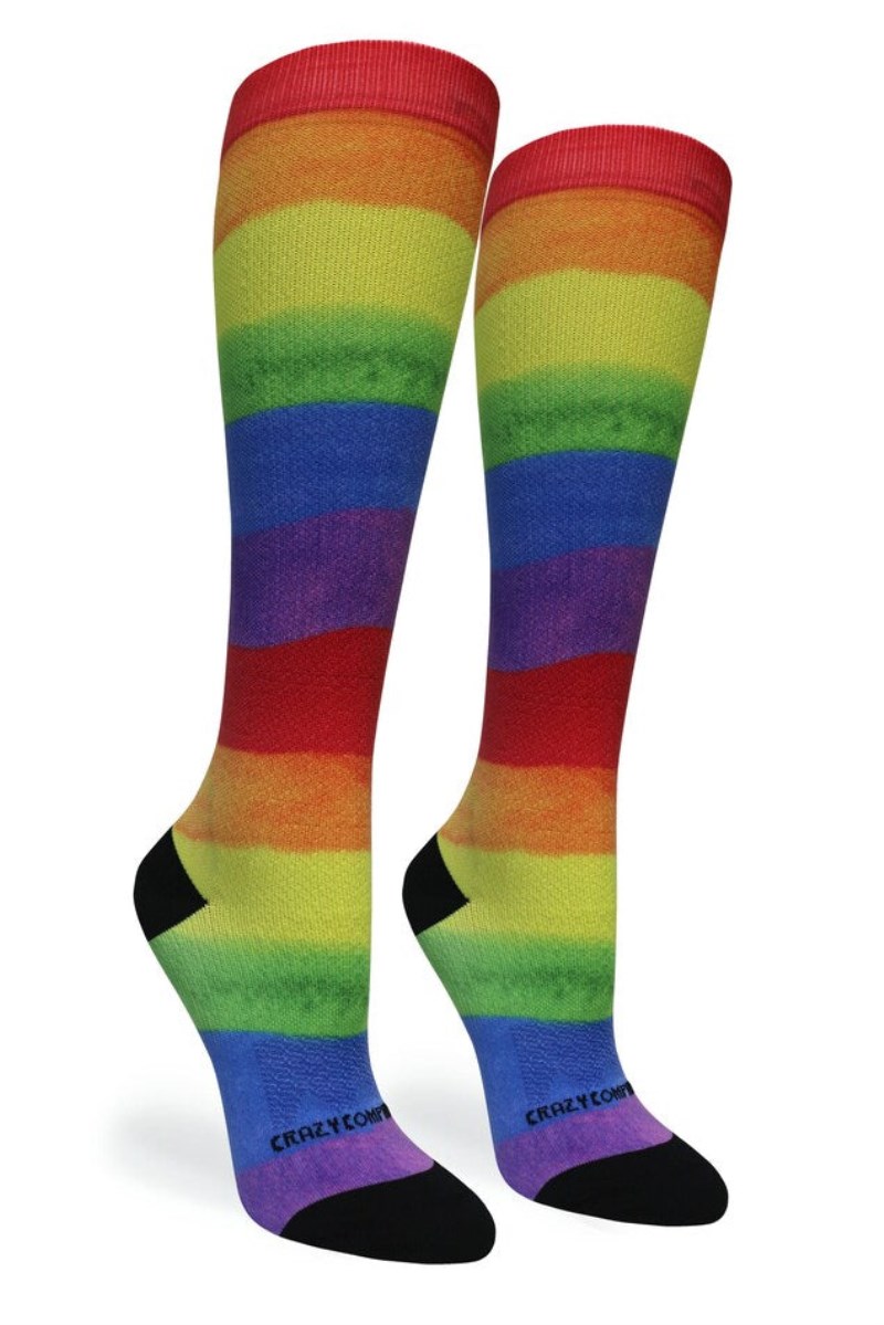 Crazy 360 Rainbow Paint OTC Compression Socks (Standard & Extra Wide)