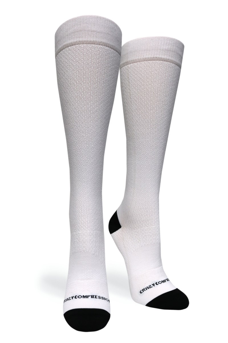 Crazy White OTC Compression Socks (Standard & Extra Wide)