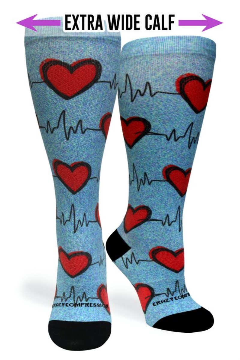 Crazy 360 Heart Station Blue (EXTRA WIDE CALF)