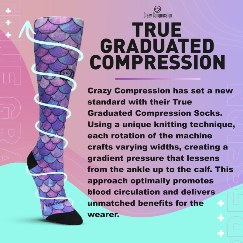 Crazy 360 Purple Heather OTC Compression Socks (Standard & Extra Wide)