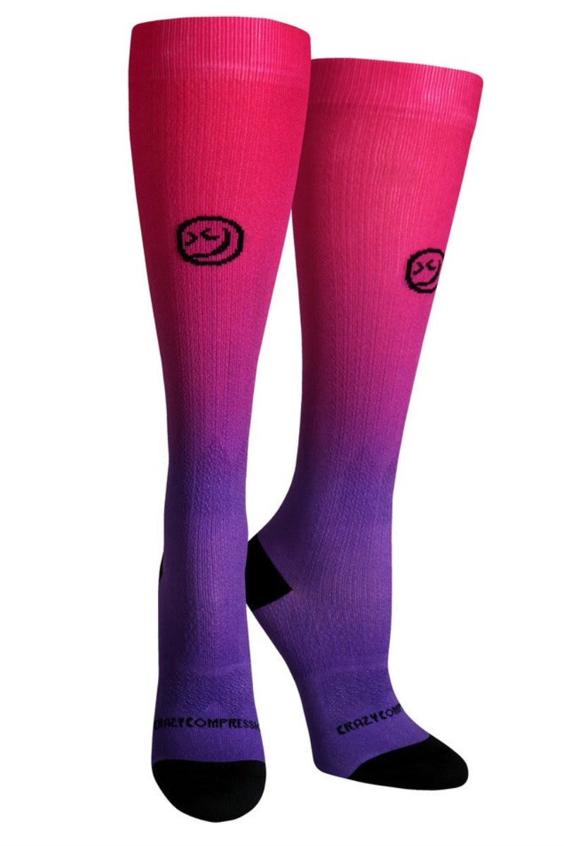 Crazy 360 Ombré Pink Purple OTC Compression Socks (Standard & Extra Wide)