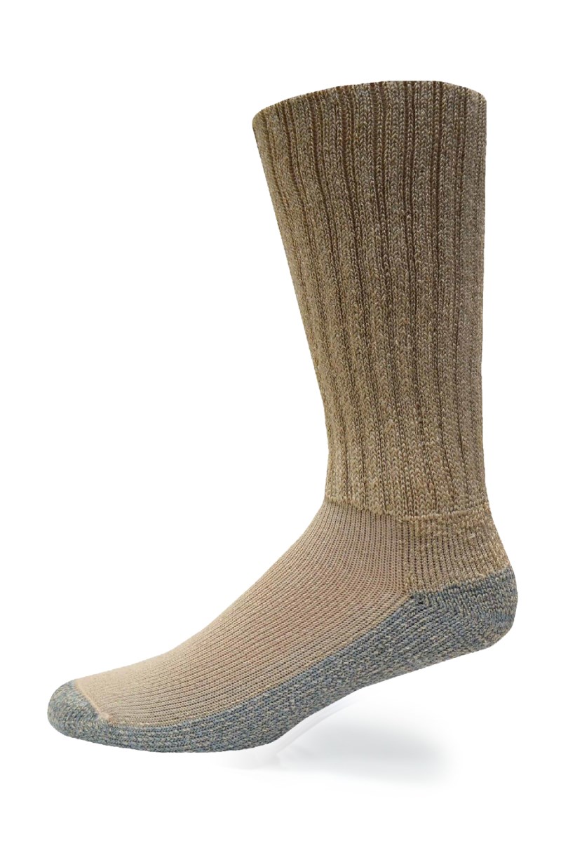 Crazy Cozy Diabetic Comfort Relax Fit Khaki Crew Socks