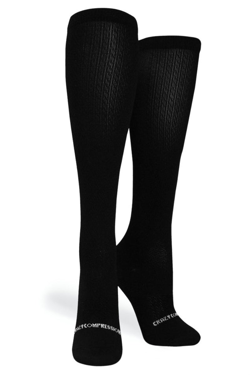 Crazy Black OTC Compression Socks (Standard & Extra Wide)